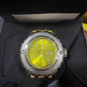 Invicta Subaqua 1393 Yellow Dial Watch Head Only – AS IS – Dead Battery